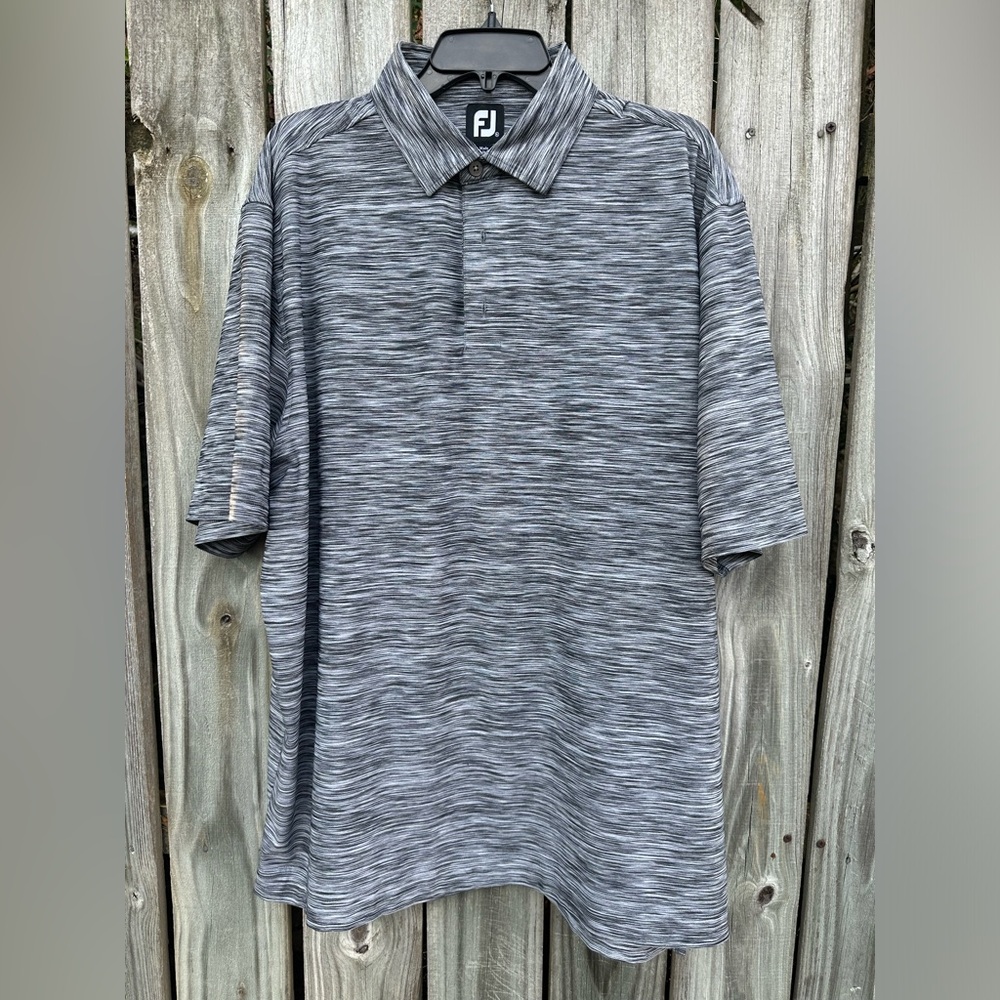 FootJoy Polo Golf Shirt Black/White XL EUC